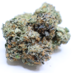 Super Pink premium indica cannabis flower with Pink Kush and OG Kush genetics, dense frosty buds and high THC, available at Omybuds
