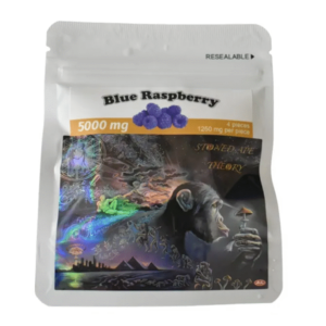 Stone Ape Shroom Gummies Blue Raspberry 5000mg mushroom gummies package from Omybuds