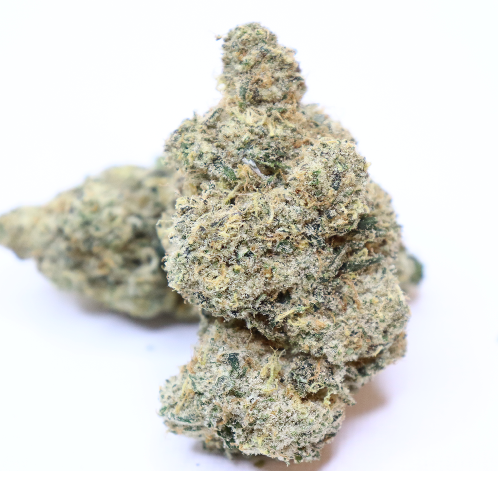Lime Lava hybrid cannabis flower with frosty trichome-rich buds and citrus aroma from Omybuds